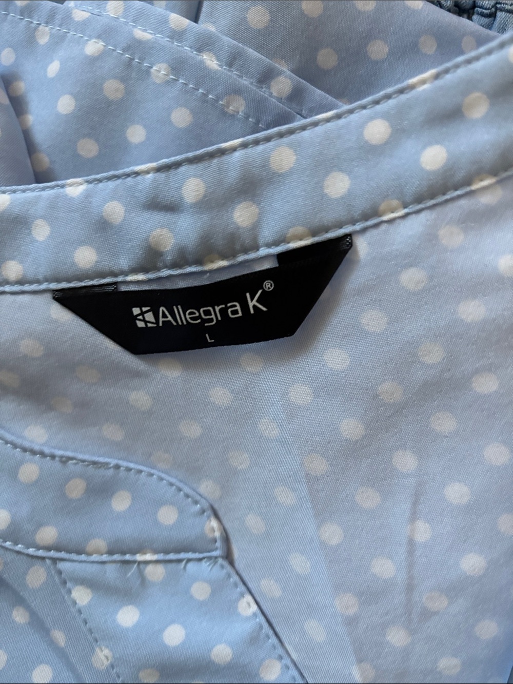 Blue Polka Dot Blouse and Light Denim Joggers Set - Picture 10 of 10